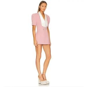 Nana Jacqueline Alia Mini Dress Blazer Pink Embellished Crystal Open Back Small